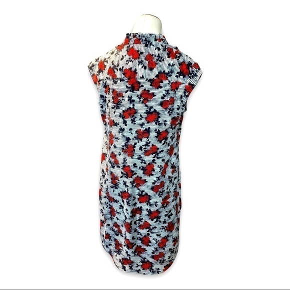 Stork & Babe XS Sleeveless Tunic Black Red Roses White Flowy Midi Dress - Picture 3 of 12